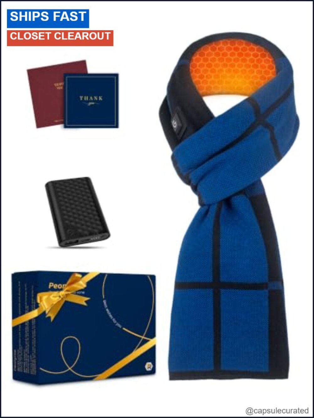 Heated Scarf for Men Rechargeable 6000mAh Battery Winter Gift